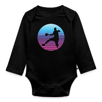 Jeux de Handball Handball Femmes Handball Hommes - Body Bébé bio manches longues - noir - Devant