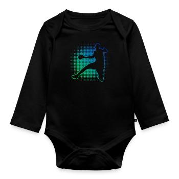 Handball masculin Joueurs de handball Jeux de handball - Body Bébé bio manches longues - noir - Devant