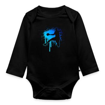 Women's Handball Handball Handball Men - Organic Longsleeve Baby Bodysuit - black - Front