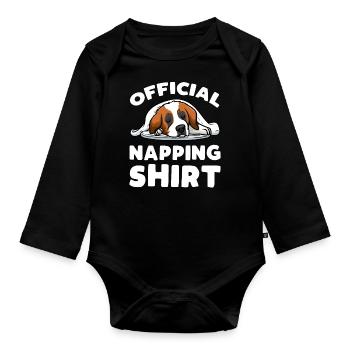 Chemise de couchage officielle St. Bernard - Body Bébé bio manches longues - noir - Devant