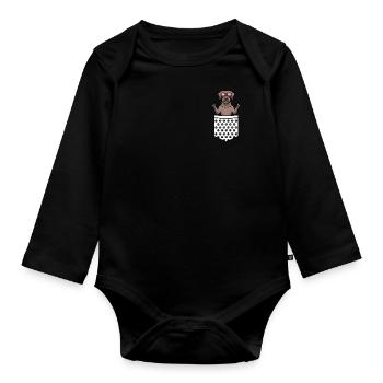 Slovenský Hrubosrstý Stavač Hund - Baby Bio-Langarm-Body - Schwarz - Vorne