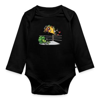 Taco Wrestling Mexikanischer Ringer Cinco De Mayo - Baby Bio-Langarm-Body - Schwarz - Vorne