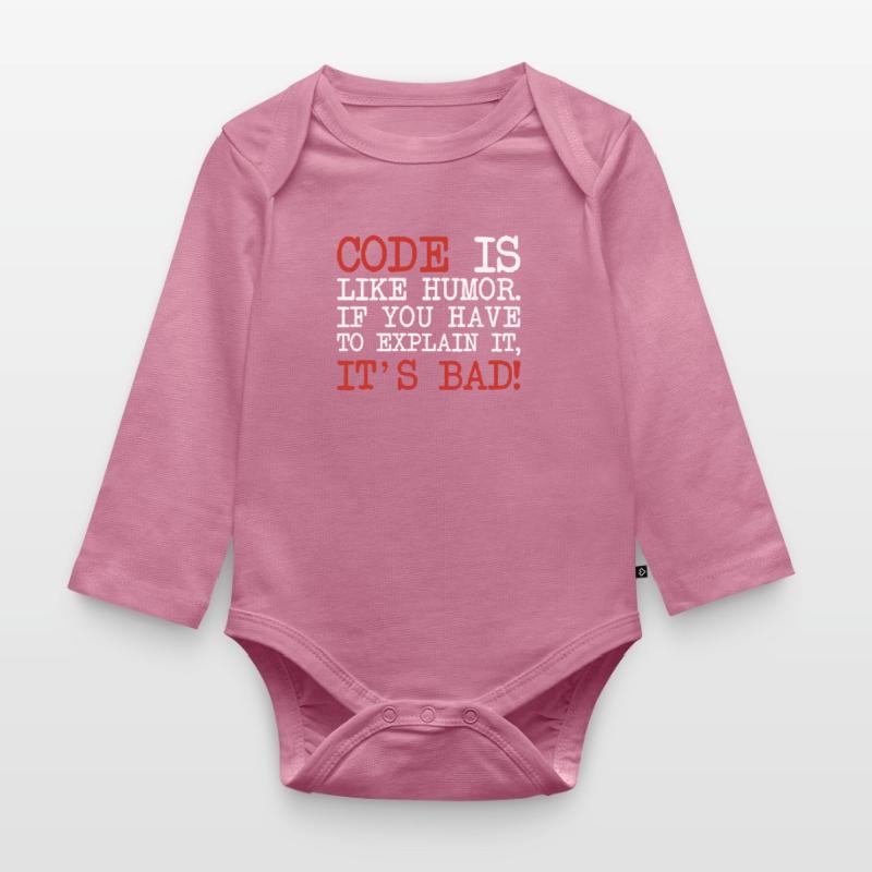 Code Explanation Coder Engineer Software Developer Organic Longsleeve Baby Bodysuit