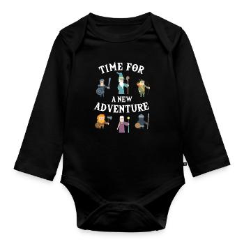 Time For New Adventure PnP RPG Jeu de rôle Pen - Body Bébé bio manches longues - noir - Devant