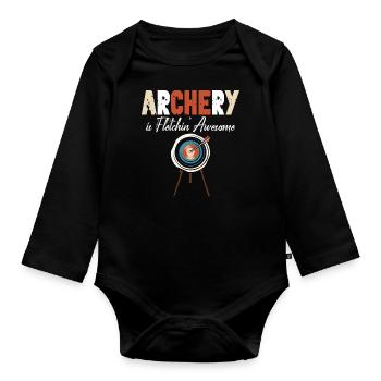 Archery Bow Archer Vintage Target - Body Bébé bio manches longues - noir - Devant