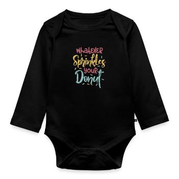 Donut - Baby Bio-Langarm-Body - Schwarz - Vorne