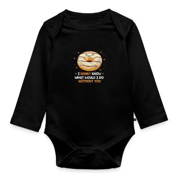 Donut - Baby Bio-Langarm-Body - Schwarz - Vorne
