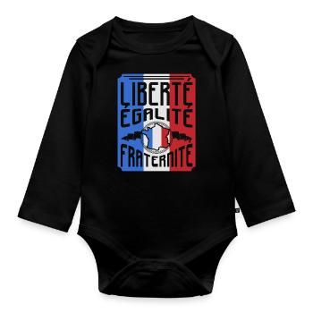 Frankreich - Baby Bio-Langarm-Body - Schwarz - Vorne