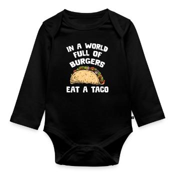 Taco Tshirt Tuesday Mexiko Cinco De Mayo - Baby Bio-Langarm-Body - Schwarz - Vorne