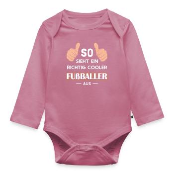 So sieht ein cooler Fußballer aus Fußballspieler - Baby Bio-Langarm-Body - Mauve - Vorne