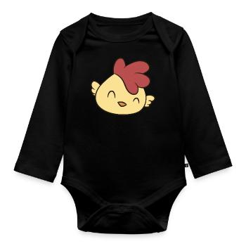 Poulet - Happy Chick - Body Bébé bio manches longues - noir - Devant