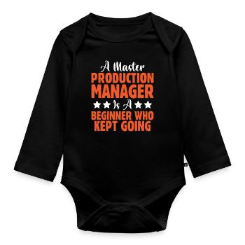 Maître responsable de production - Body Bébé bio manches longues - noir - Devant