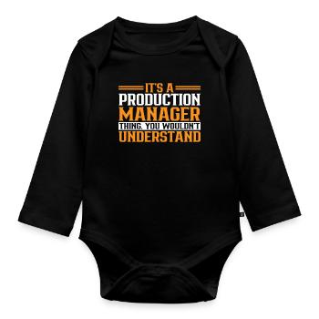 C’est un truc de directeur de production - Body Bébé bio manches longues - noir - Devant