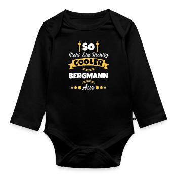 So Sieht Ein Richtig Cooler Uhrmacher aus - Baby Bio-Langarm-Body - Schwarz - Vorne