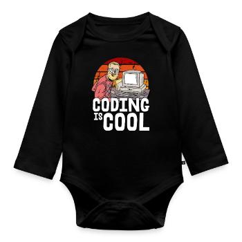 Programmierer Coder Software Entwickler - Baby Bio-Langarm-Body - Schwarz - Vorne