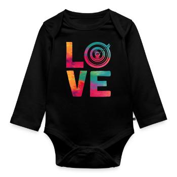 Archery Bow Archer Girl Water - Baby Bio-Langarm-Body - Schwarz - Vorne