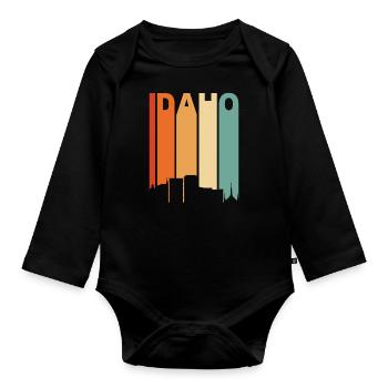 Idaho - Organic Longsleeve Baby Bodysuit - black - Front