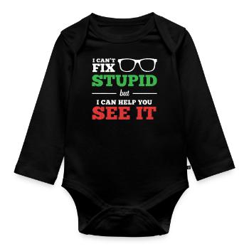 Optometrist Optometrie Augenarzt - Baby Bio-Langarm-Body - Schwarz - Vorne