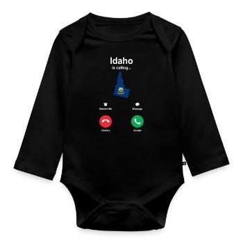 Idaho - Organic Longsleeve Baby Bodysuit - black - Front