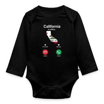 California - Organic Longsleeve Baby Bodysuit - black - Front