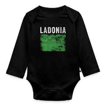 Ladonia Flag Distressed - Ladonien Flag - Organic Longsleeve Baby Bodysuit - black - Front