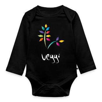 veggi bunt - Baby Bio-Langarm-Body - Schwarz - Vorne