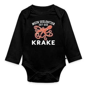 Meeresbiologe Kraken Meeresforscher Oktopus - Baby Bio-Langarm-Body - Schwarz - Vorne