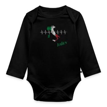 Italien italien - Baby Bio-Langarm-Body - Schwarz - Vorne