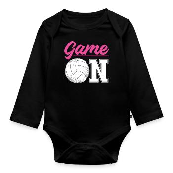 Jeu d’équipe de joueur de volleyball sur - Body Bébé bio manches longues - noir - Devant