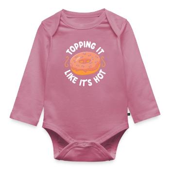 Le garnir comme s’il faisait chaud | Donut Lover Tshirt | - Body Bébé bio manches longues - mauve - Devant