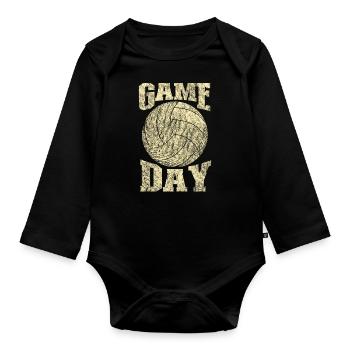 Volleyball Player Team Vintage - Baby Bio-Langarm-Body - Schwarz - Vorne