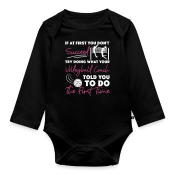 Volleyball Player Team Coach If At - Baby Bio-Langarm-Body - Schwarz - Vorne