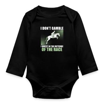 Je ne joue pas au jeu drôle Derby Day pour les - Body Bébé bio manches longues - noir - Devant