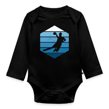 Women's Handball Handball Players Handball Players Handball - Organic Longsleeve Baby Bodysuit - black - Front