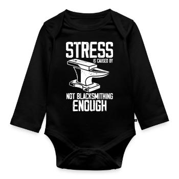 Forging gifts | Blacksmith Metalsmith Hobby - Organic Longsleeve Baby Bodysuit - black - Front