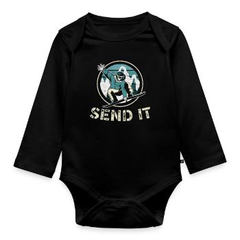 Send It Winter Sports Snowboarder Sport - Organic Longsleeve Baby Bodysuit - black - Front