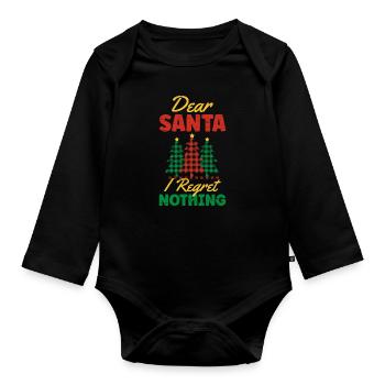 Lieber Weihnachtsmann Ich bereue nichts Weihnachtsmann Surfen - Baby Bio-Langarm-Body - Schwarz - Vorne