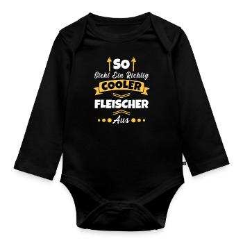 So Sieht Ein Richtig Cooler Fahrzeuglackierer aus - Baby Bio-Langarm-Body - Schwarz - Vorne