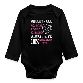 Joueur de volleyball Équipe volleyball - Body Bébé bio manches longues - noir - Devant