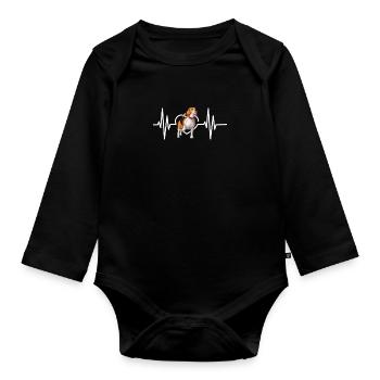 Beagle Hund Hunde Hundeliebhaber Haustier Geschenk - Baby Bio-Langarm-Body - Schwarz - Vorne