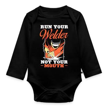 Soudage - Soudeur Love Funny Welding Pun Lover - Body Bébé bio manches longues - noir - Devant