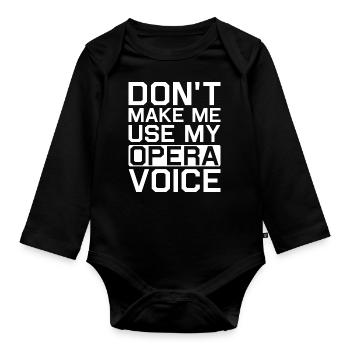 Opera singer singer opera houses - Organic Longsleeve Baby Bodysuit - black - Front