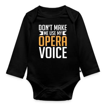 Opera singer singer opera houses - Organic Longsleeve Baby Bodysuit - black - Front