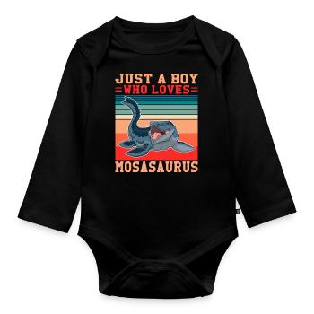 Biologiste marin Mosasaurus Time Dinosaures - Body Bébé bio manches longues - noir - Devant