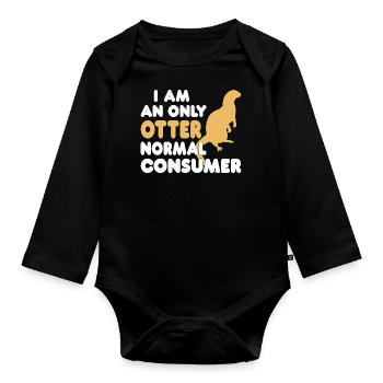 Otter Wassermarder Marder - Baby Bio-Langarm-Body - Schwarz - Vorne