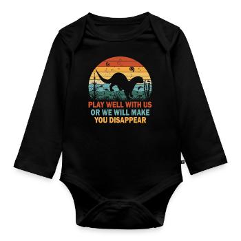 Otter Wassermarder Marder - Baby Bio-Langarm-Body - Schwarz - Vorne