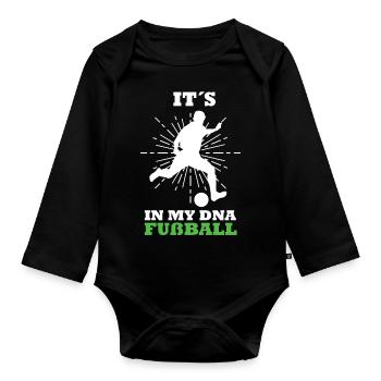 Fußball T-Sirt für Herren und Jungs - Baby Bio-Langarm-Body - Schwarz - Vorne