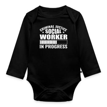 Futur travailleur social communautaire - Body Bébé bio manches longues - noir - Devant
