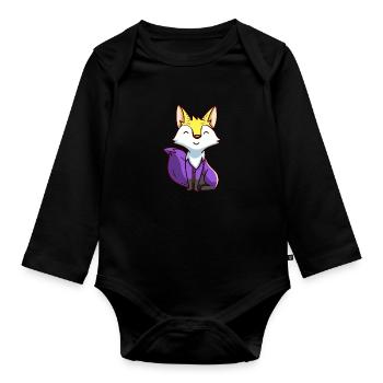 Renards Renards Forêt de renards Animal Forest Animal Animal Cadeau - Body Bébé bio manches longues - noir - Devant