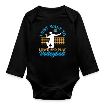 Équipe de volley-ball que je veux juste - Body Bébé bio manches longues - noir - Devant